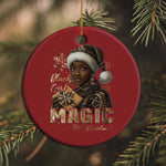 Christmas Melanin Black Girl Magic Christmas Ornament