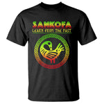 Black History Month T Shirt Sankofa Learn From The Past African Bird Melanin