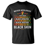 Black Pride T Shirt Never Apologize For Your Blackness