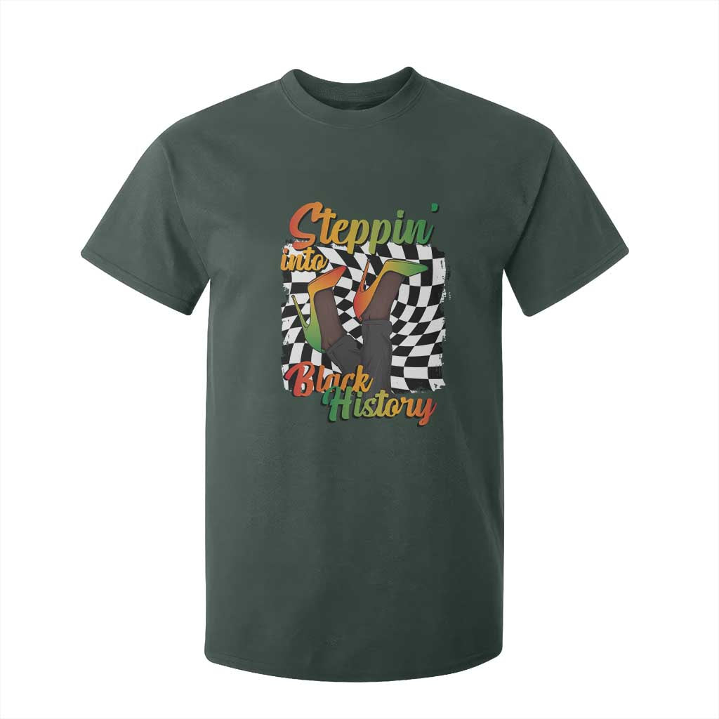 Stepping Into Black History Month T Shirt For Kid African American Women Melanin Pride