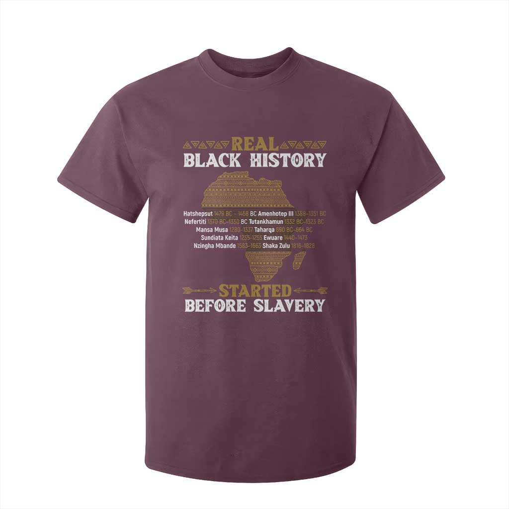 Real Black History Started Before Slavery T Shirt For Kid