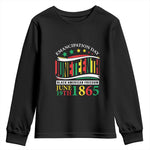 1865 Juneteenth Youth Long Sleeve Shirt Emancipation Day Black American Freedom Black Pride