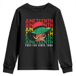 Juneteenth Youth Long Sleeve Shirt Freeish Since 1865 Melanin Black Women Pride