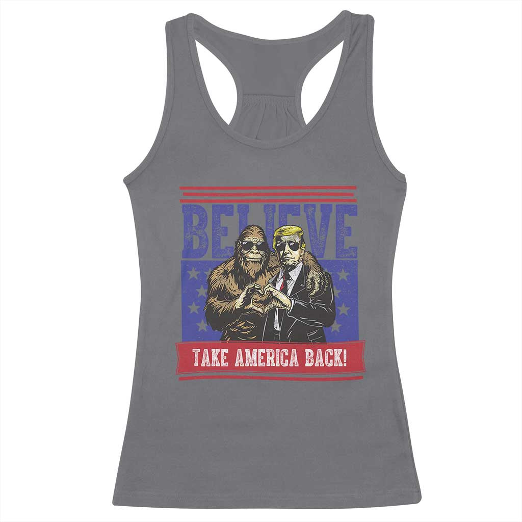 Funny Believe Bigfoot Trump Racerback Tank Top Take America Back