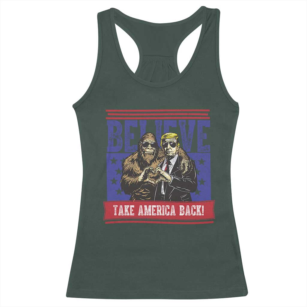 Funny Believe Bigfoot Trump Racerback Tank Top Take America Back
