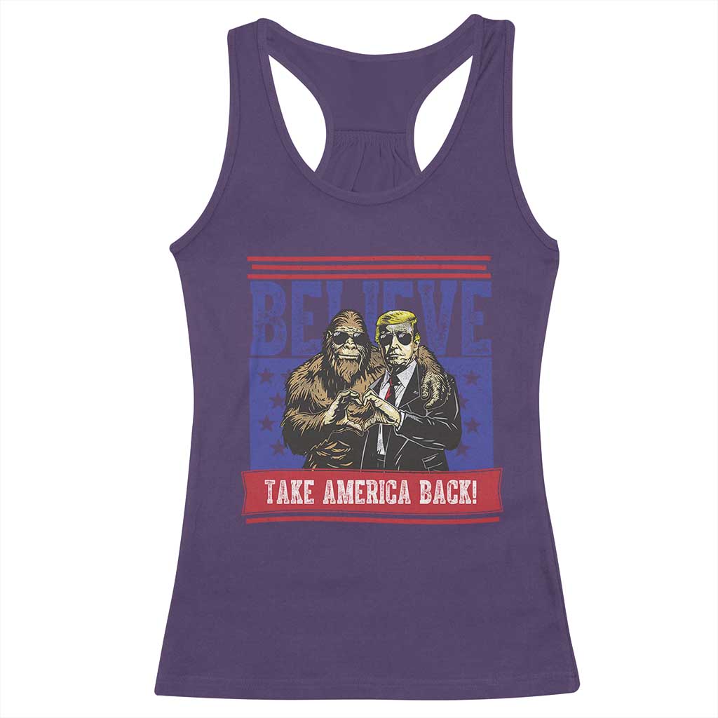 Funny Believe Bigfoot Trump Racerback Tank Top Take America Back