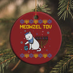 Happy Hanukkah Christmas Ornament Menorah Meowzel Tov Ugly Hanukkah - African Pride