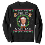 Mexico Christmas Trump Sweatshirt Feliz Navidad Funny Trump Santa Ugly Christmas - African Pride