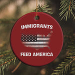Immigrants Feed America Christmas Ornament Grunge US Flag - African Pride
