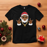 Funny Christmas Santa T Shirt Black Hip Hop Santa African American Santa Rapper Fan