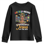 Afro Autism Mom Youth Sweatshirt African American Autistic Black Mama Religious Cross - African Pride