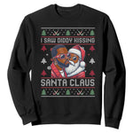 Funny Christmas Sweatshirt Funy Dirty I Saw Diddy Kissing Santa Claus Ugly Xmas Sweater - African Pride