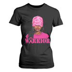 African American Warrior Breast Cancer T Shirt For Women Pink Ribbon - African Pride