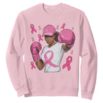 African American Fighter Breast Cancer Awareness Sweatshirt Pink Ribbon - African Pride