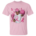 African American Fighter Breast Cancer Awareness T Shirt Pink Ribbon - African Pride