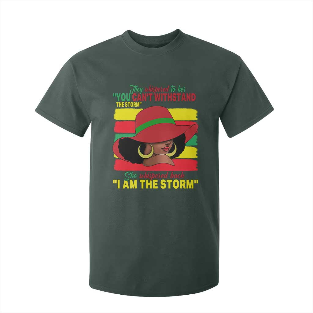 Proud Black African American T Shirt For Kid They Whispered To Her You Can't Withstand The Storm Black History Month