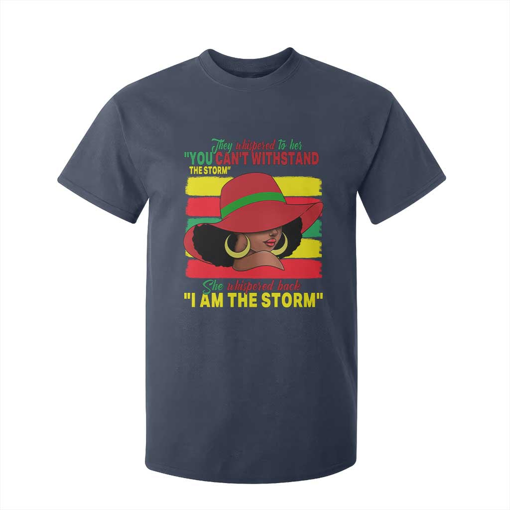 Proud Black African American T Shirt For Kid They Whispered To Her You Can't Withstand The Storm Black History Month