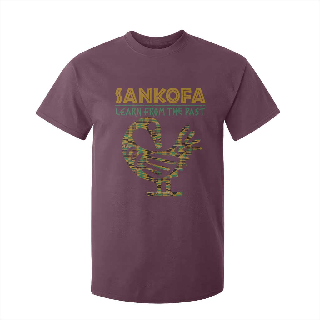 Sankofa Learn From The Past T Shirt For Kid African Bird Black History Akan Pattern