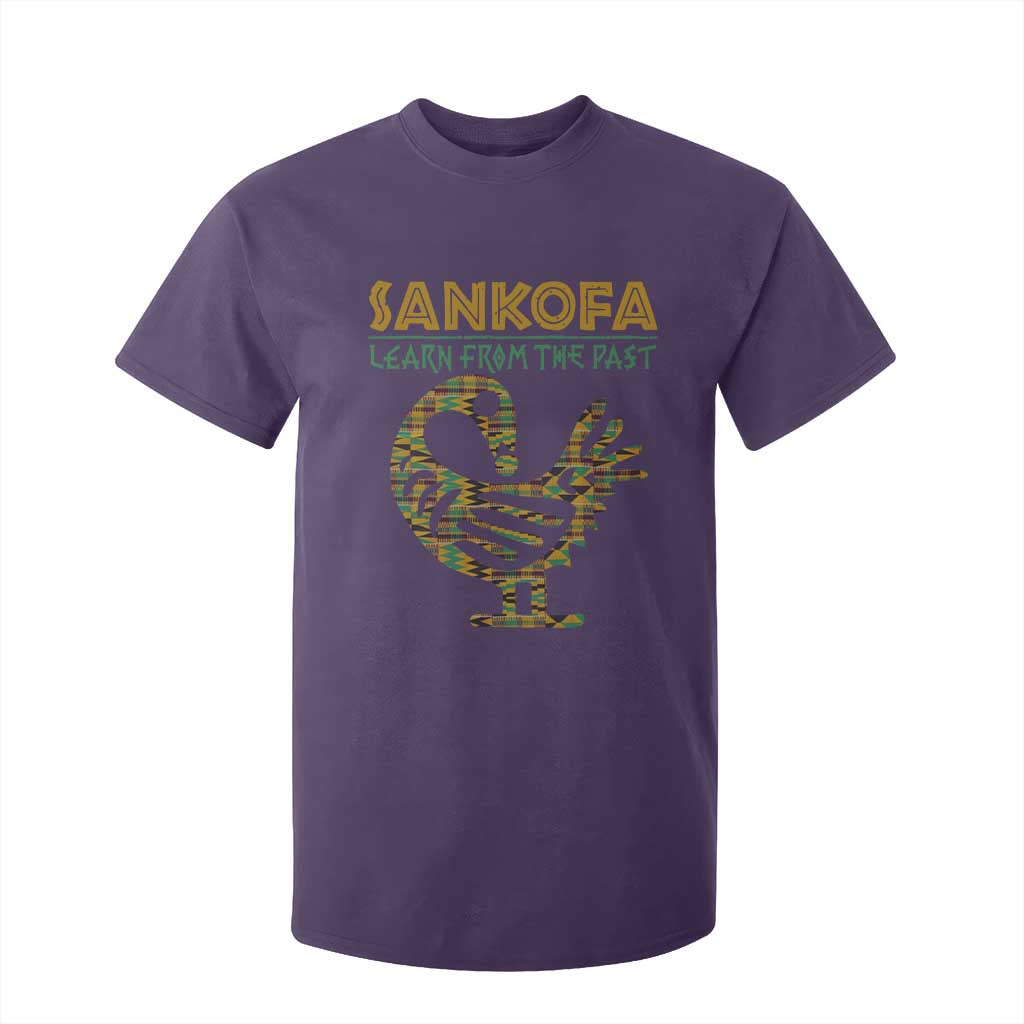 Sankofa Learn From The Past T Shirt For Kid African Bird Black History Akan Pattern