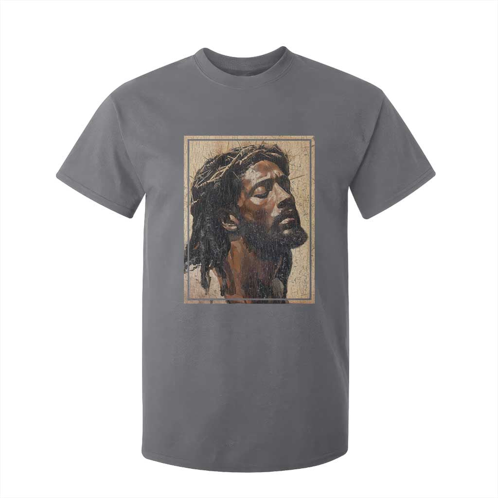 Religious Black Jesus With Crown Of Thorns T Shirt For Kid