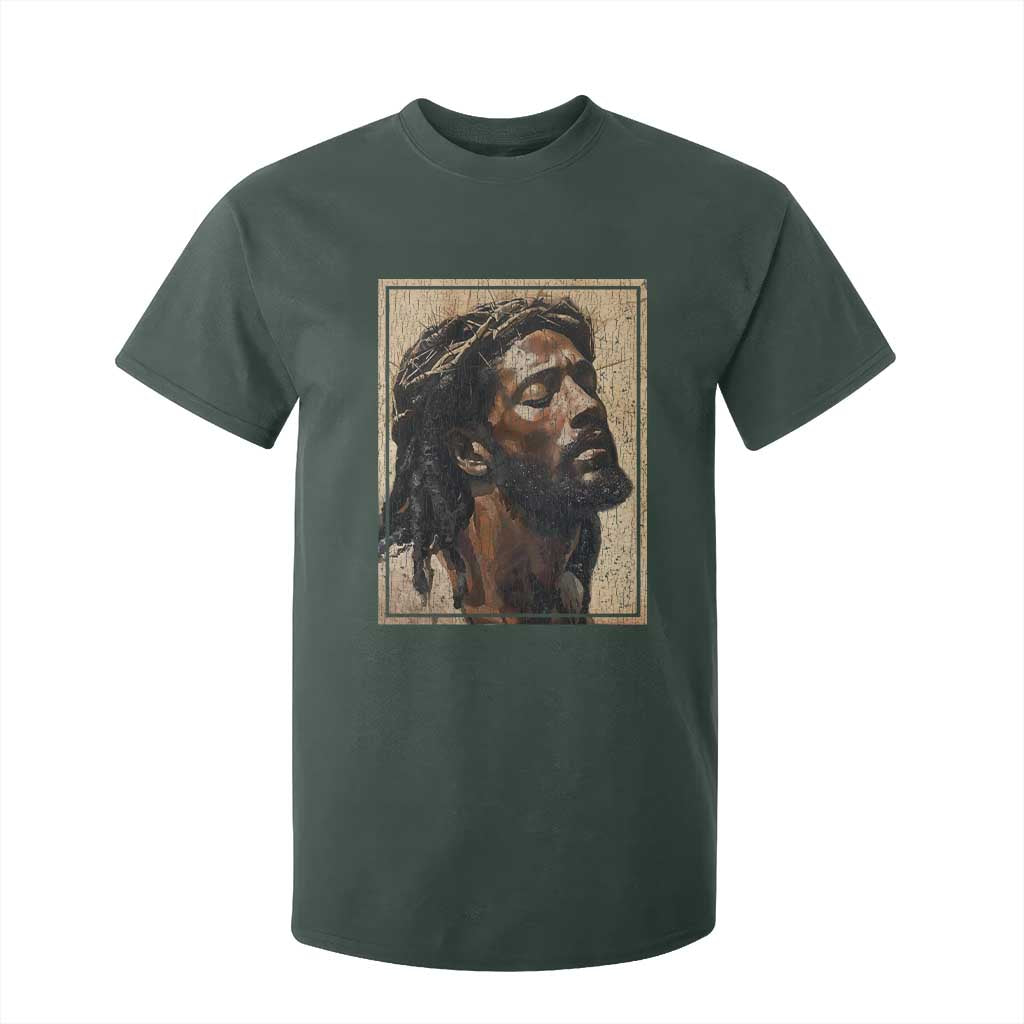 Religious Black Jesus With Crown Of Thorns T Shirt For Kid