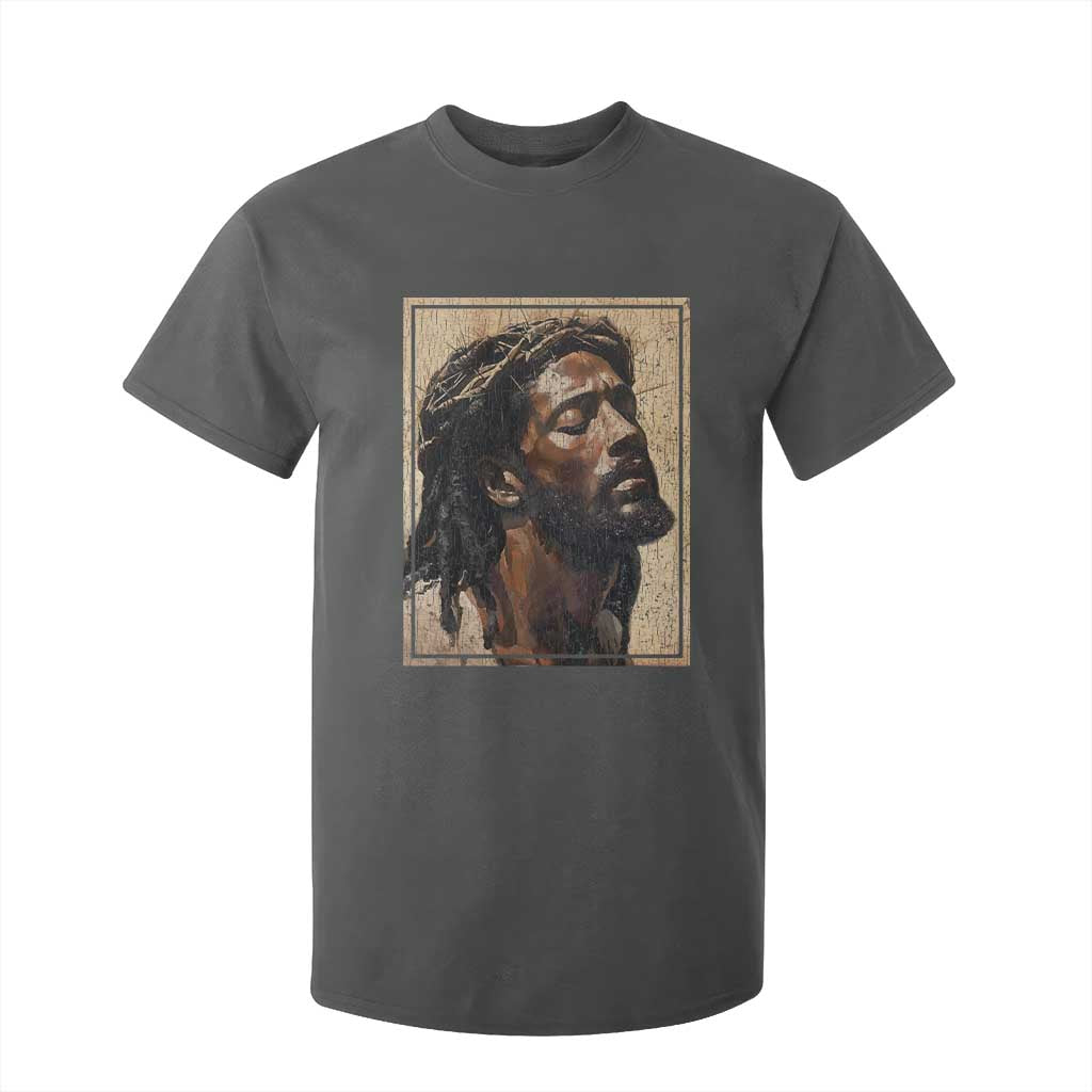 Religious Black Jesus With Crown Of Thorns T Shirt For Kid