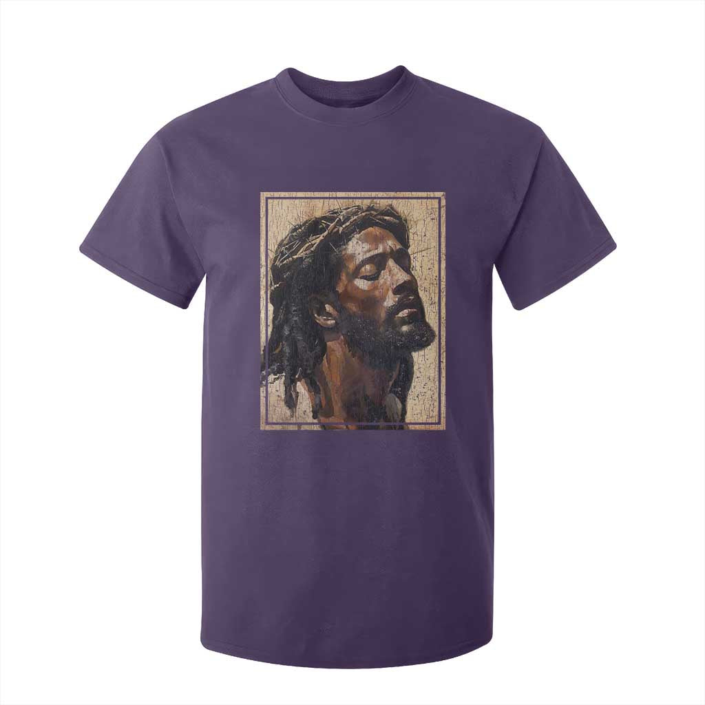 Religious Black Jesus With Crown Of Thorns T Shirt For Kid
