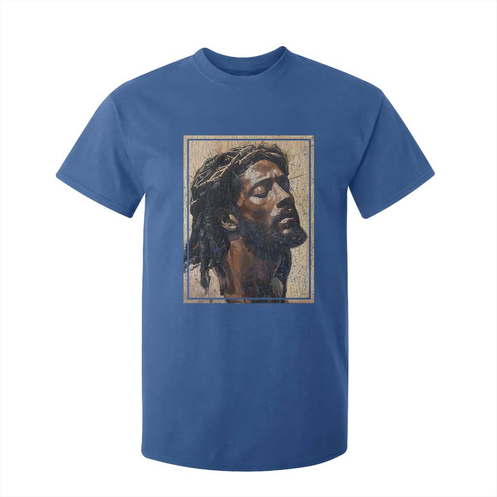 Religious Black Jesus With Crown Of Thorns T Shirt For Kid