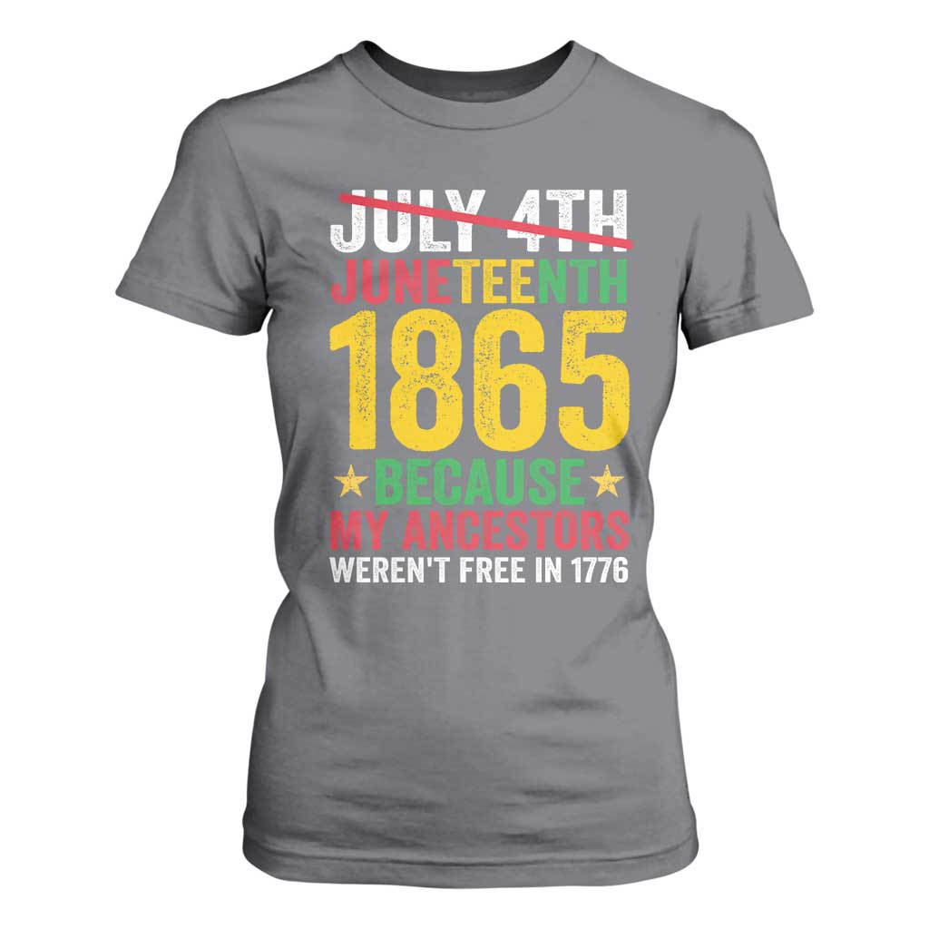 1865 Is Freedom Day Because My Ancestors Weren't Free In 1776 T Shirt For Women