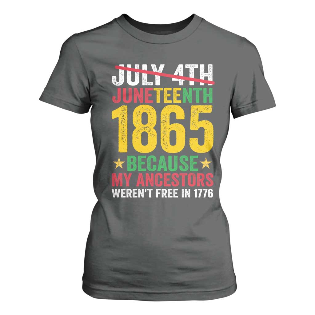 1865 Is Freedom Day Because My Ancestors Weren't Free In 1776 T Shirt For Women