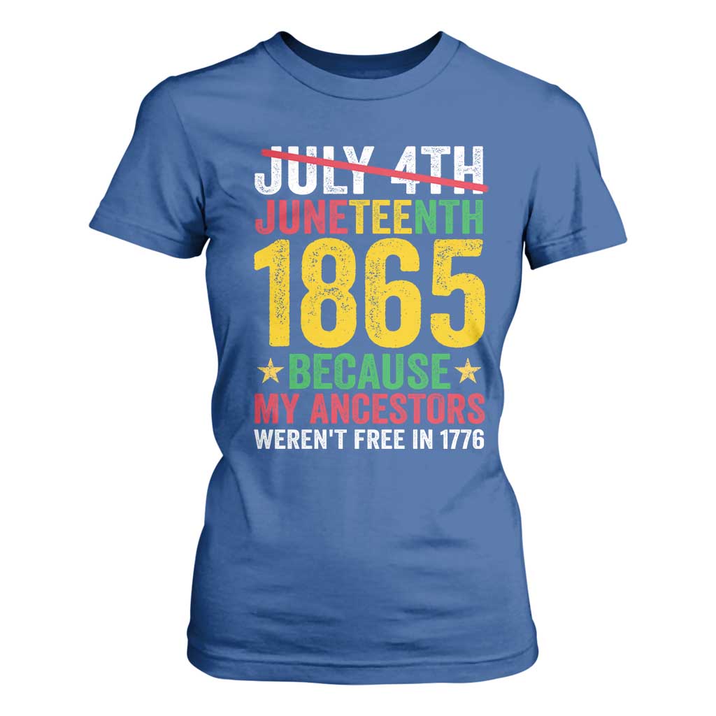 1865 Is Freedom Day Because My Ancestors Weren't Free In 1776 T Shirt For Women