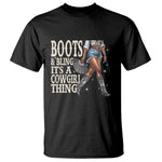 Funny African American Cowgirl T Shirt Boots And Bling It's A Cowgirl Thing