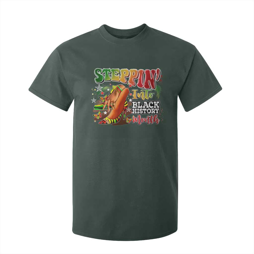 Steppin' Into Black History Month T Shirt For Kid African American Proud Melanin