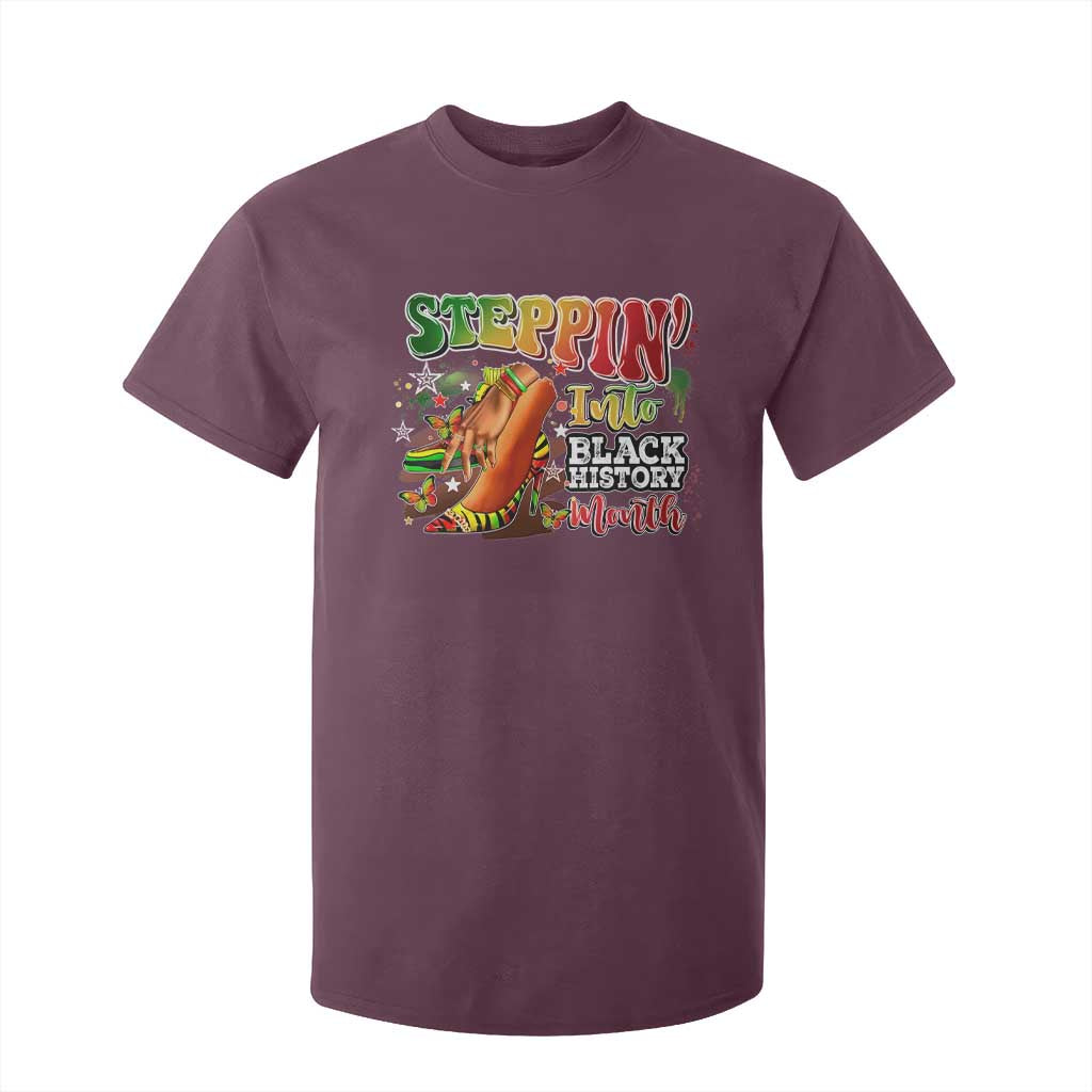 Steppin' Into Black History Month T Shirt For Kid African American Proud Melanin