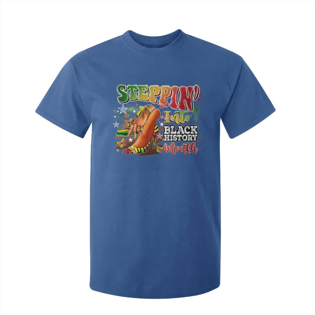 Steppin' Into Black History Month T Shirt For Kid African American Proud Melanin