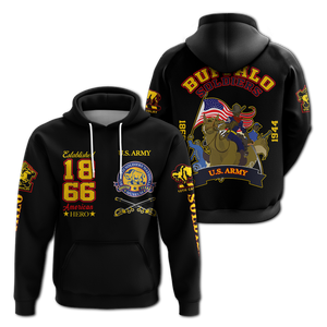 Big Boy Buffalo Soldiers Hoodie Black  - African Pride