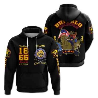 Big Boy Buffalo Soldiers Hoodie Black  - African Pride