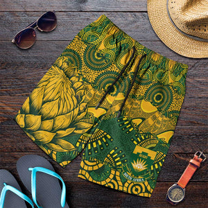 2026 Autumn Rugby Nations South Africa Shorts for Men Indigenous Tribal Patchwork Motif