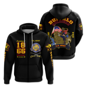 Big Boy Buffalo Soldiers Hoodie Black  - African Pride