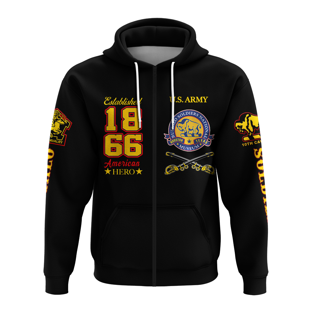 Big Boy Buffalo Soldiers Hoodie Black  - African Pride