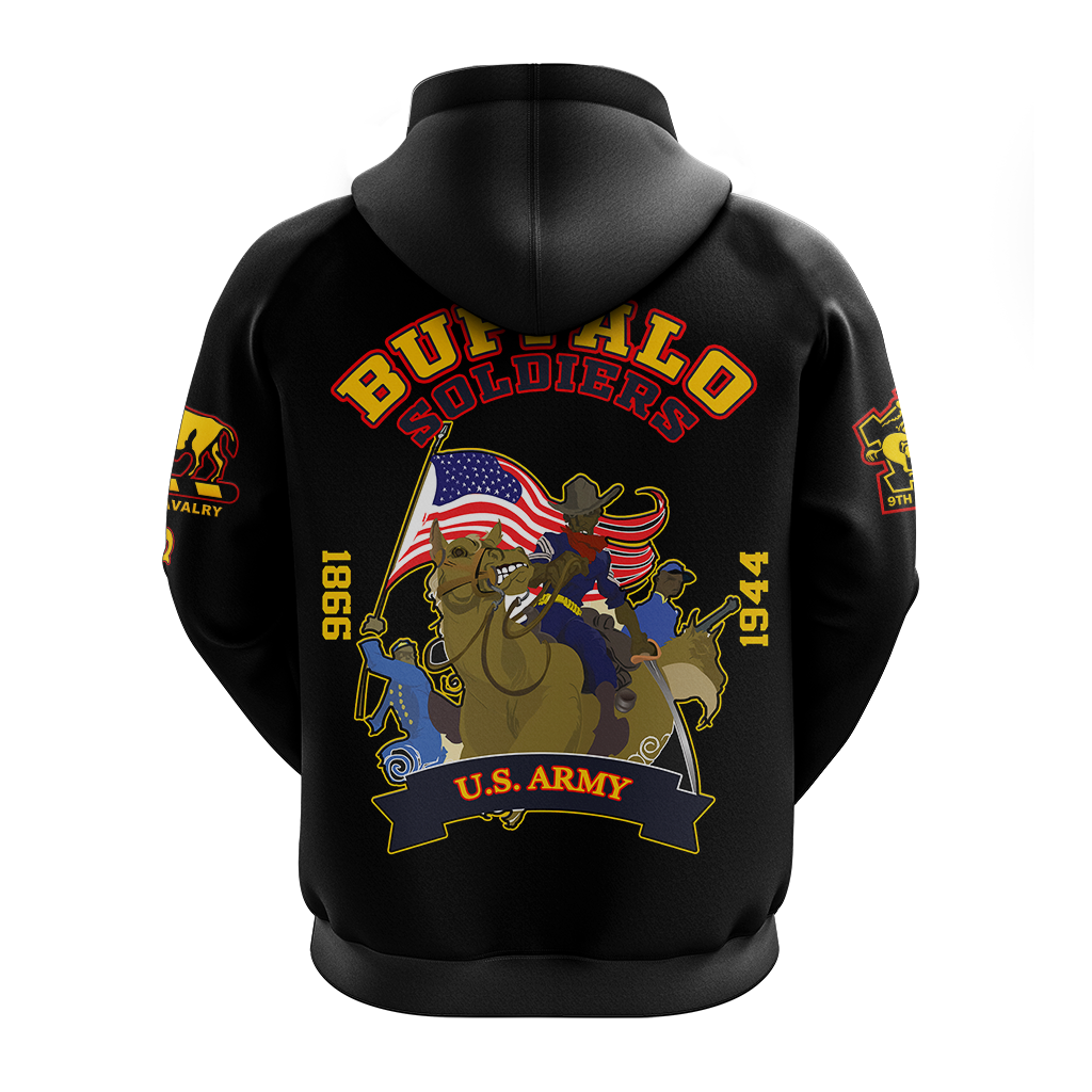 Big Boy Buffalo Soldiers Hoodie Black  - African Pride