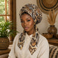 African Wild Animal Skins Easy Headwrap Vintage Snake Skin Pattern