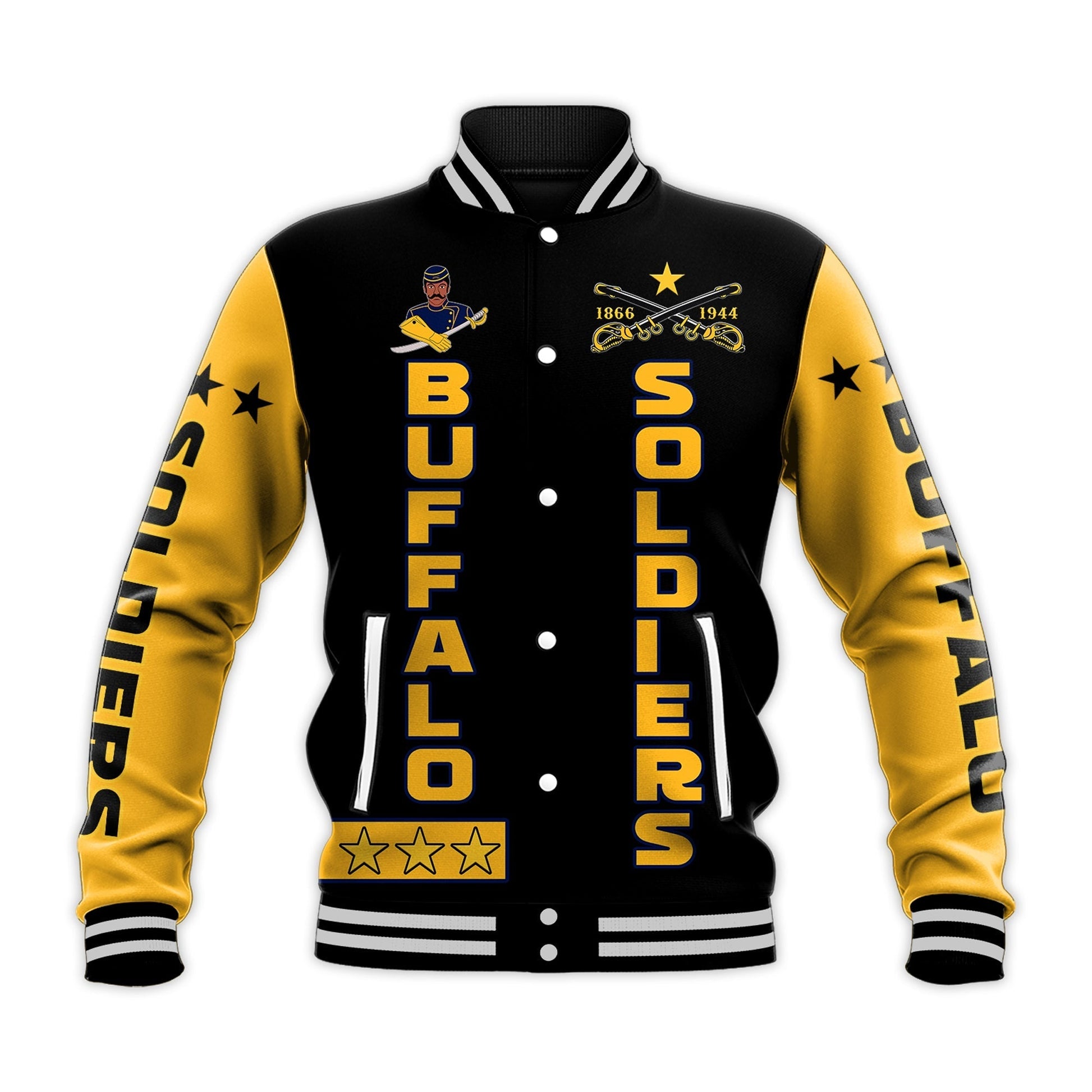 Personalized Buffalo Soldiers Baseball Jacket BSMC Club Adore Motorcycle  - African Pride