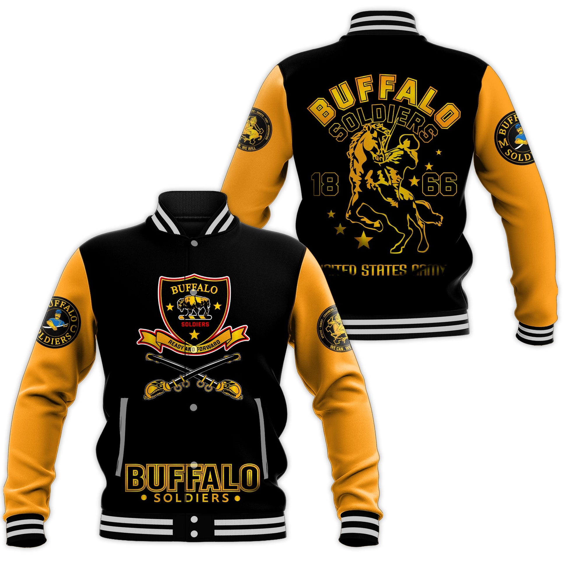 Buffalo Soldiers African American Legend Of The Black Soldiers Baseball Jacket - African Pride