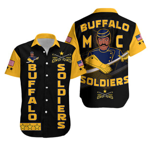 Buffalo Soldiers Hawaiian Shirt BSMC Club Adore Motorcycle  - African Pride