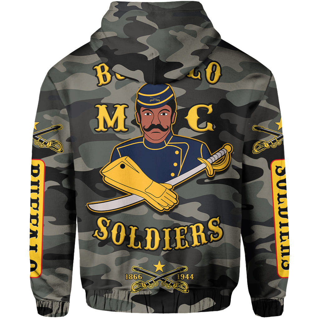 Custom Buffalo Soldiers Hoodie Camouflage Unique  - African Pride