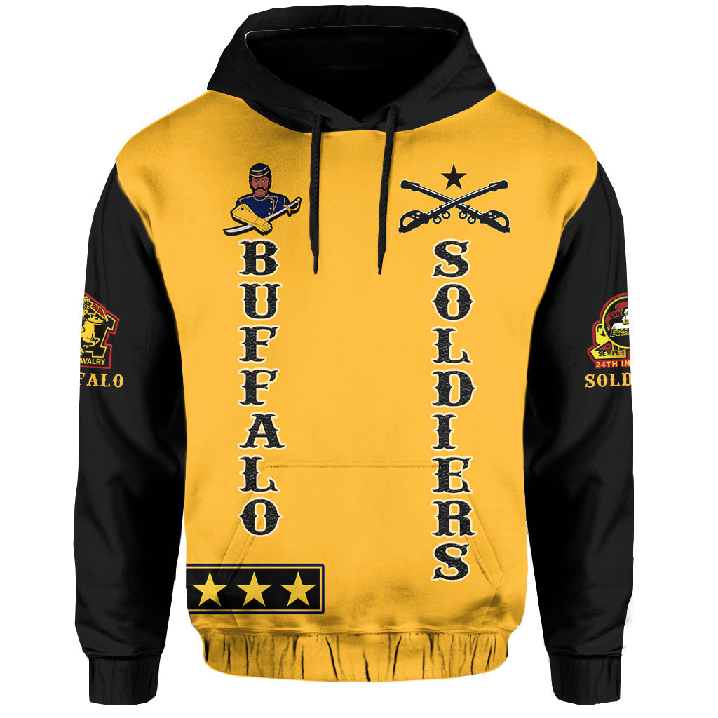 Custom Buffalo Soldiers Hoodie Motorcycle BSMC Club  - African Pride