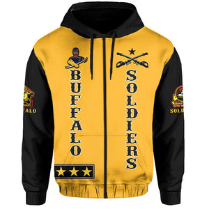 Buffalo Soldiers Hoodie Motorcycle BSMC Club  - African Pride