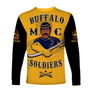 Buffalo Soldiers Long Sleeve Shirt Motorcycle BSMC Club  - African Pride