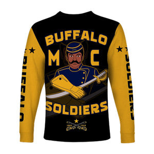 Buffalo Soldiers Long Sleeve Shirt BSMC Club Adore Motorcycle  - African Pride